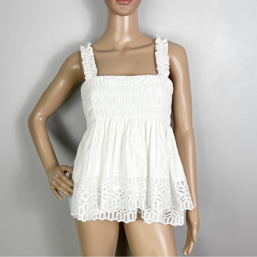 NEW TORY BURCH WHITE SLEEVELESS TOP - Picture 2 of 9